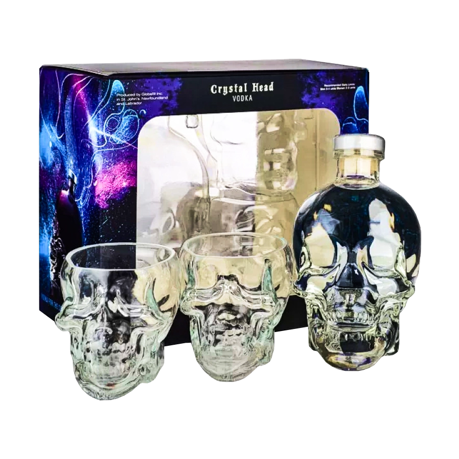 Rượu Vodka Canada Crystal Skull Head & 2 Ly